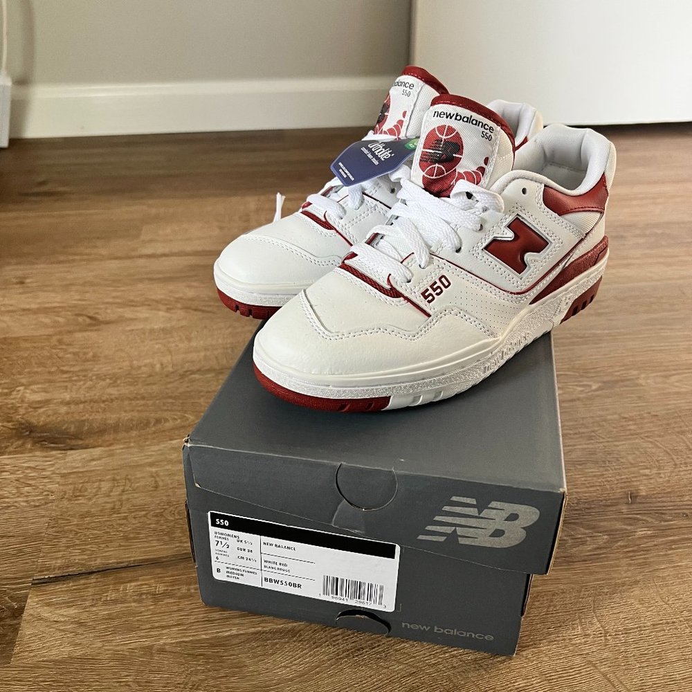 New Balance 550 Sneaker - White brick red - Taylor Swift sneaker - NWT 7.5